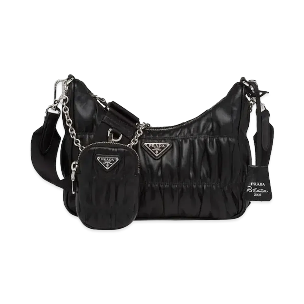 PRADA Re-Edition 2005 Nappa Gaufre Bag "Black"