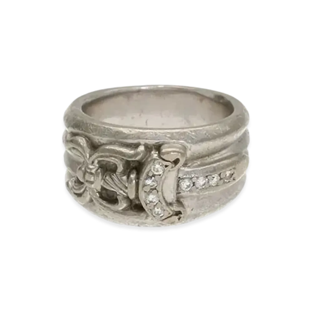 Chrome Hearts 18K Dagger Pave Diamond Ring "White Gold"