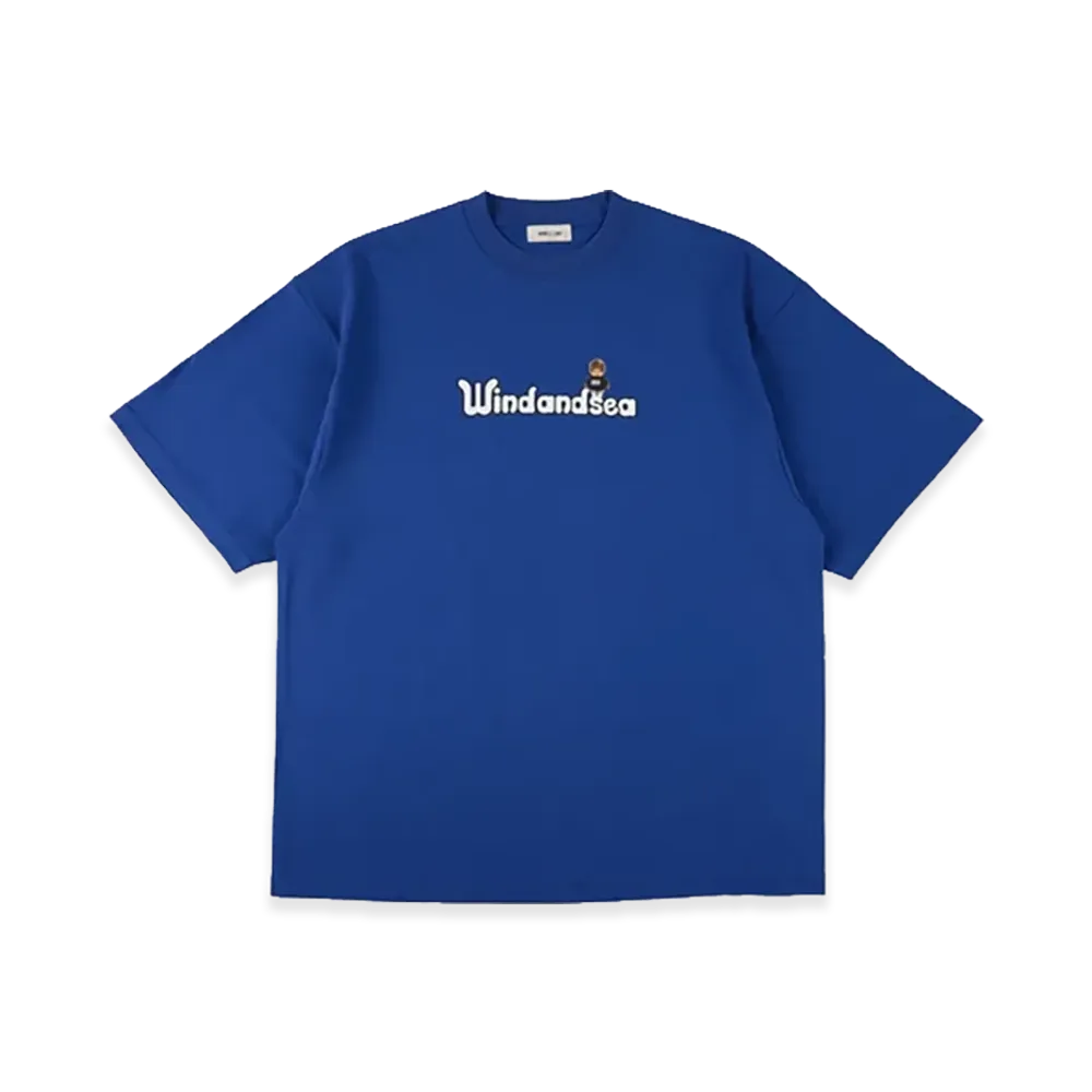 WIND AND SEA x Monchhichi Icon Logo Tee "Blue"
