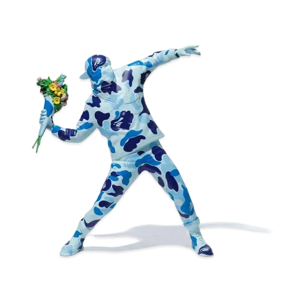A BATHING APE BRANDALISM FLOWER BOMBER "Blue"