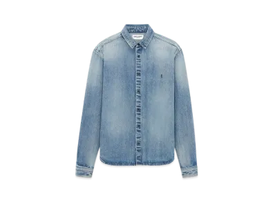 Saint Laurent Women's Cassandre Shirt "Trouville Beach Blue"