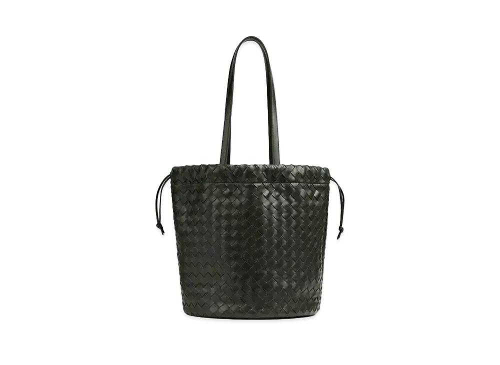 Bottega Veneta Intrecciato Bucket Bag "Dark Green"