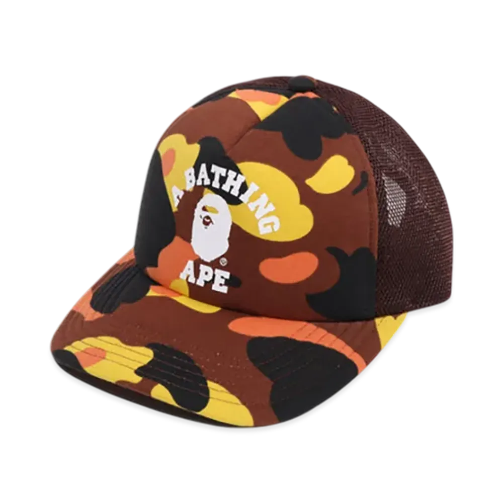 A BATHING APE 1St Camo College Mesh Cap "Orange"
