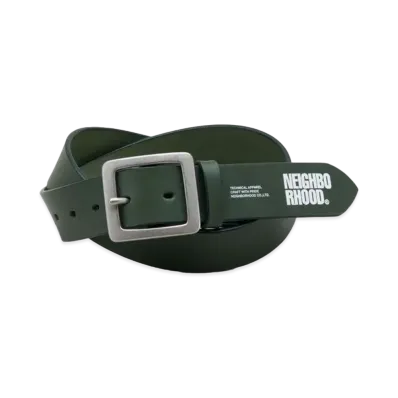 NEIGHBORHOOD Leather Wide Belt "Green"