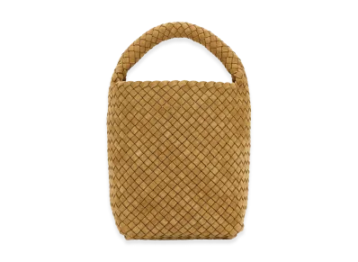 Bottega Veneta Women's Cappuccino Suede Small Cabat Bucket Bag "Camel"