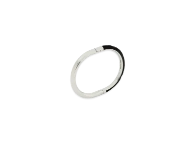 Saint Laurent Duet Oval Bracelet in Velvet and Metal "Black/Palladium"