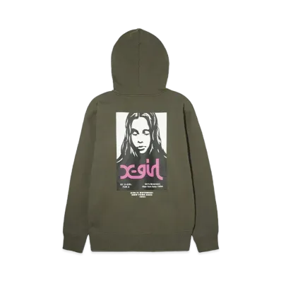 X-Girl Face Poster Sweat Hoodie "Olive"