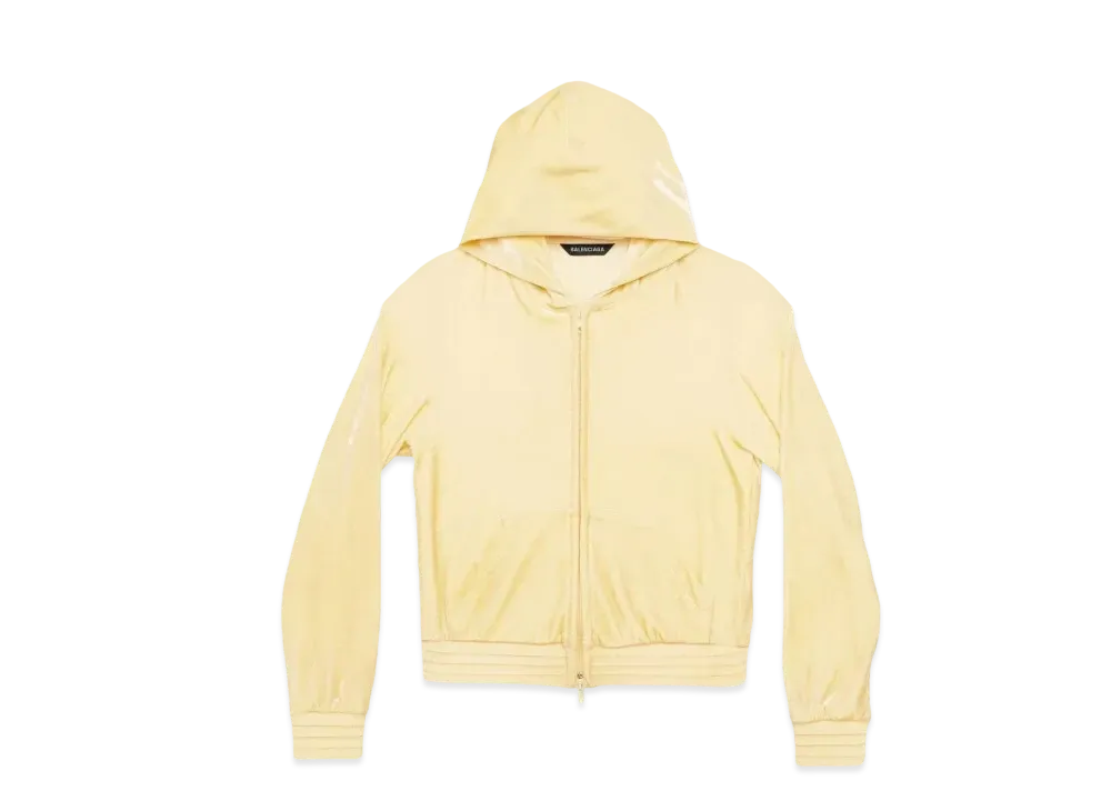 BALENCIAGA Women's BB Paris Strass Zip Up Hoodie "Beige"