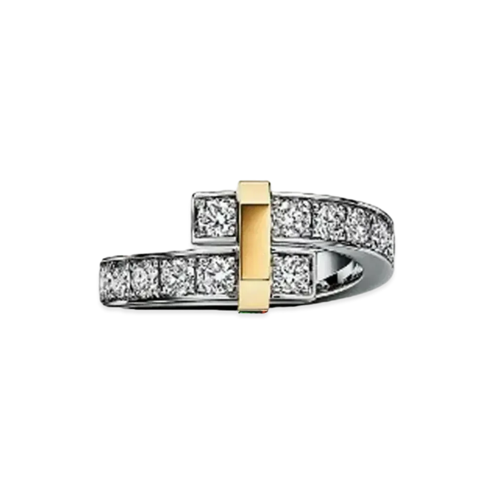 Tiffany & Co. Edge Bypass Ring "Platinum/Yellow Gold"