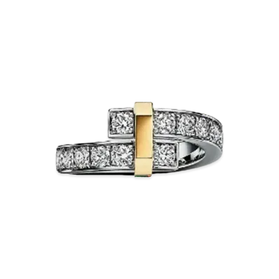 Tiffany & Co. Edge Bypass Ring "Platinum/Yellow Gold"