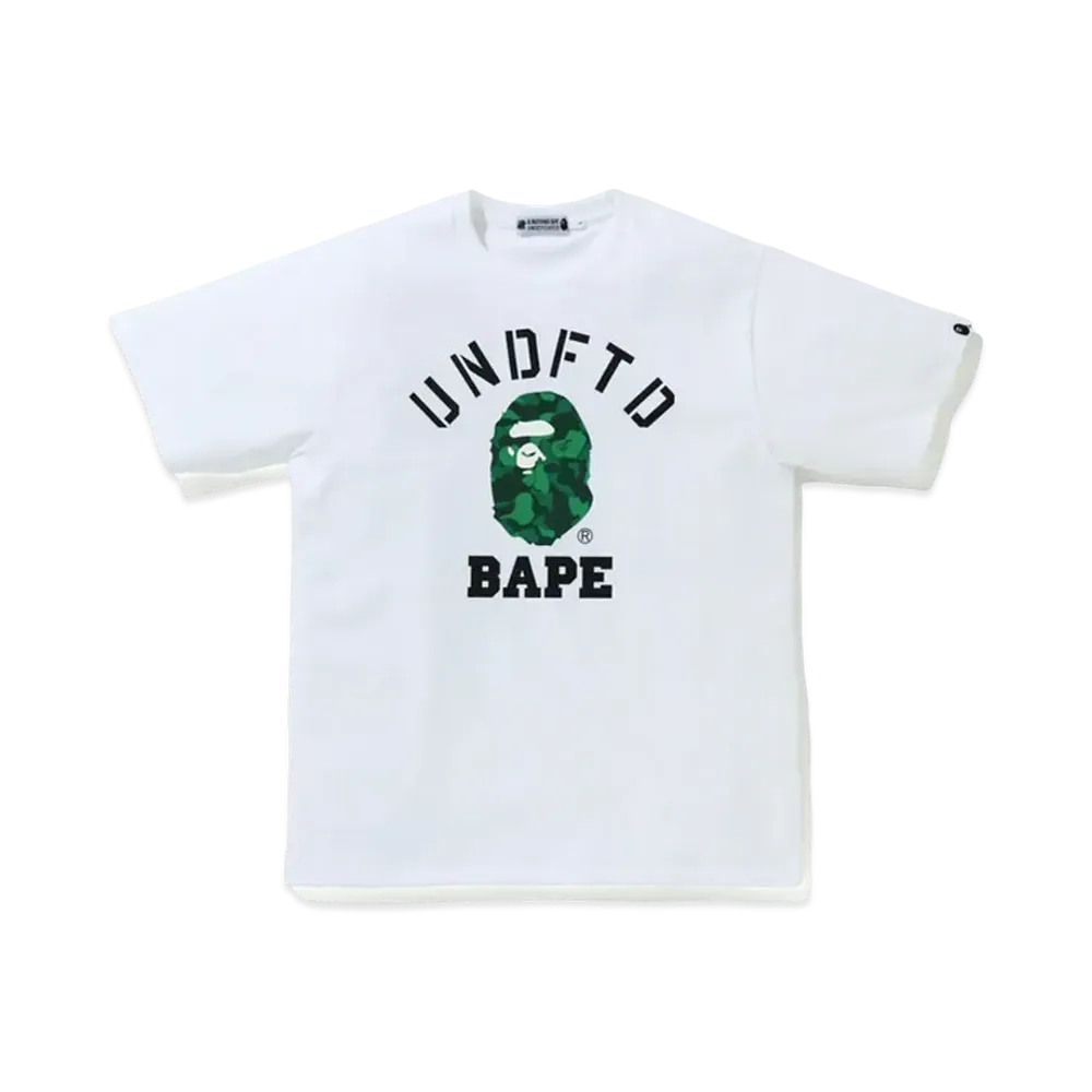 A BATHING APE / Undefeated College Tee "White"