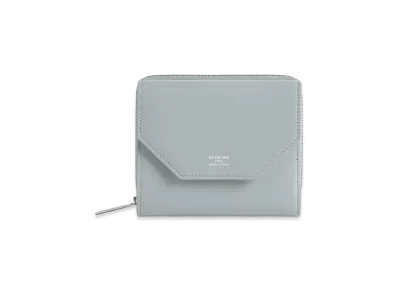 BALENCIAGA Envelope Flap Compact Wallet "Grey"