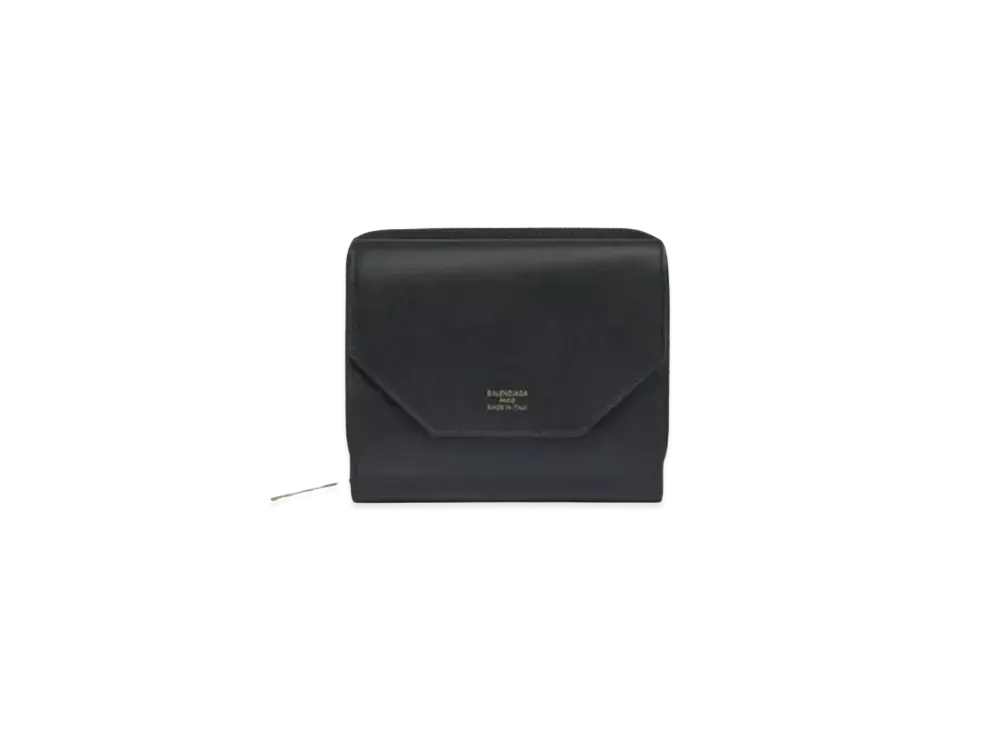 BALENCIAGA Envelope Flap Compact Wallet "Black"