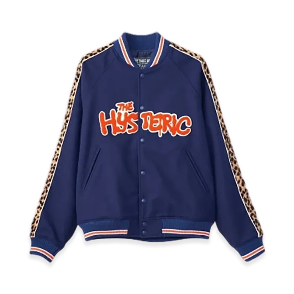 HYSTERIC GLAMOUR Bloody Hysteric Patch Varsity Jacket "Blue"