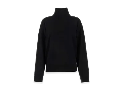 Bottega Veneta Women's Light Weight Classic Woolhigh Neck Knit With BV Embroidery "Black"