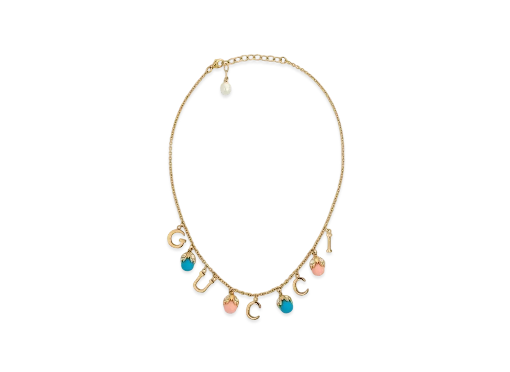 グッチ アンティーク ゴールドトーンメタル 手書き GUCCI ネックレス "ゴールド" 753962 I9354 8514