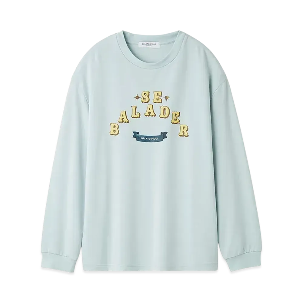 GELATO PIQUE Homme Inlay Ribbon Logo Print Long T-Shirt "Blue"