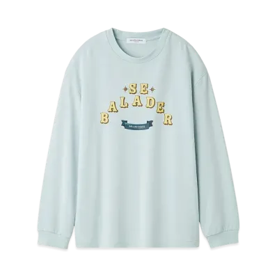 GELATO PIQUE Homme Inlay Ribbon Logo Print Long T-Shirt "Blue"