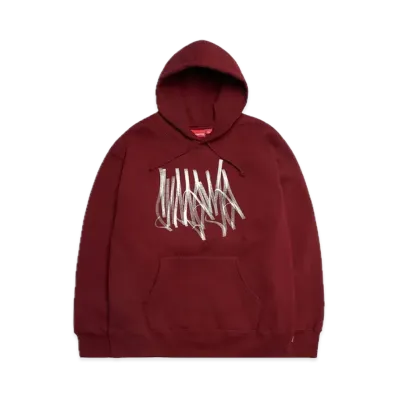 Supreme Tag Hooded Sweatshirt "Cardinal
"