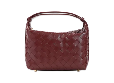 Bottega Veneta Women's Mini Wallace Intreccio 15 Handbag "Burgundy"