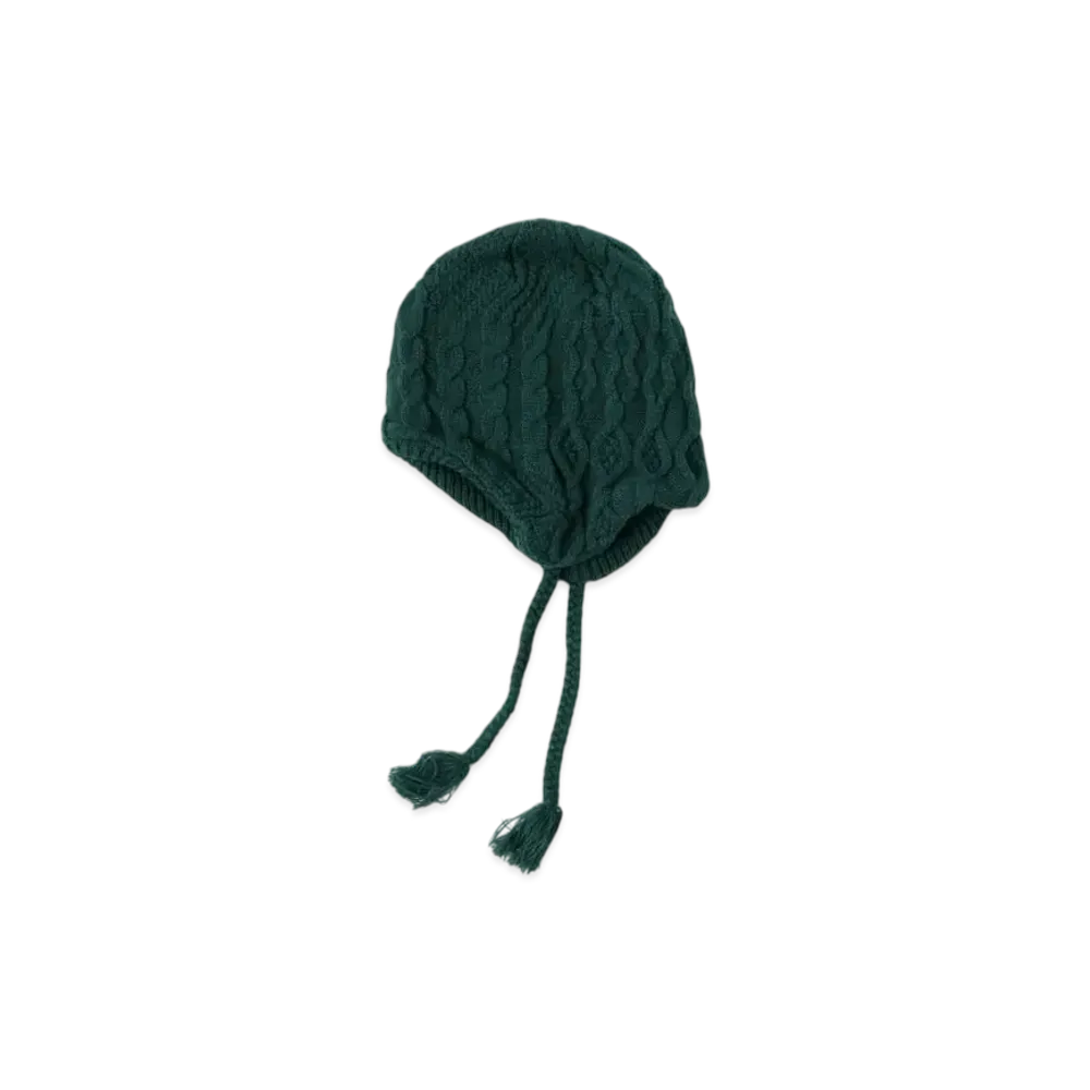BEAMS Mixed Alan Knit Earflap Watch Cap "Green"