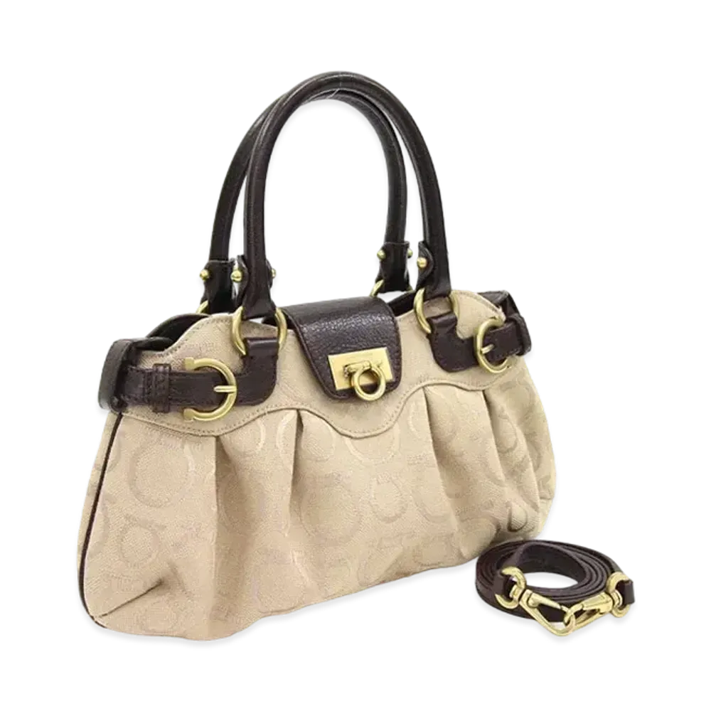 Salvatore Ferragamo Marissa Gancio Handle Bag "Beige"
