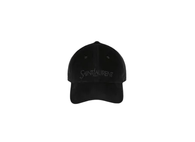 Saint Laurent Vintage Cap in Corduroy "Black"