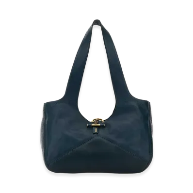Chloe Women's Leather East-West Chloa Balloon Shoulder Bag "Navy Blue"