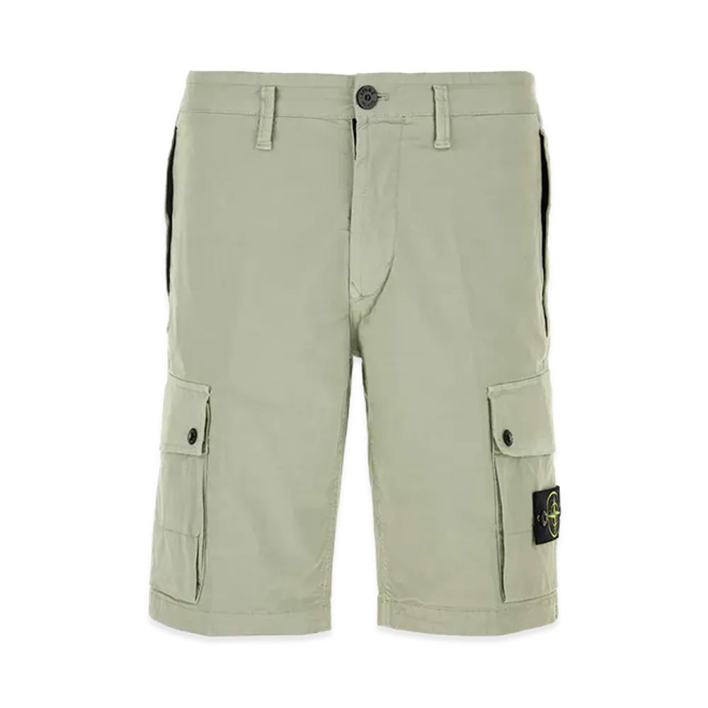 Stone Island Cargo Bermuda Shorts In Stretch Organic Cotton Twill "Green"