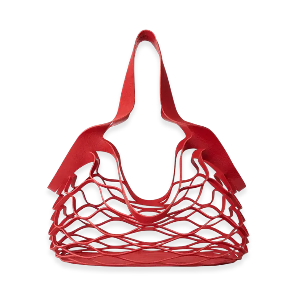 OUR LEGACY Media Cut Bag "Shifting Red Gritty Bull Hide"