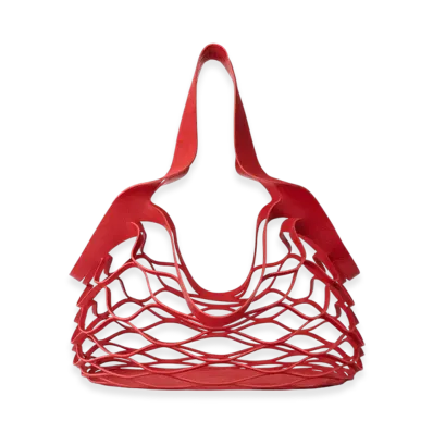 OUR LEGACY Media Cut Bag "Shifting Red Gritty Bull Hide"