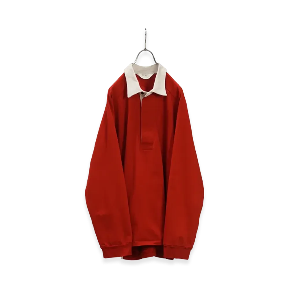 ANCELLM Two-Tone Rugby Shirt "Red"