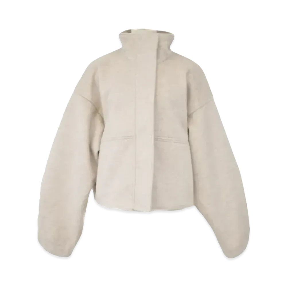 ISOOK Wzip Short Wool Coat "Ivory"