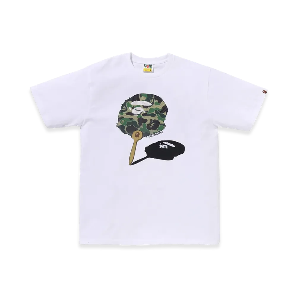 A BATHING APE ABC Camo Japanese Fan Ape Head Tee "White/Green"