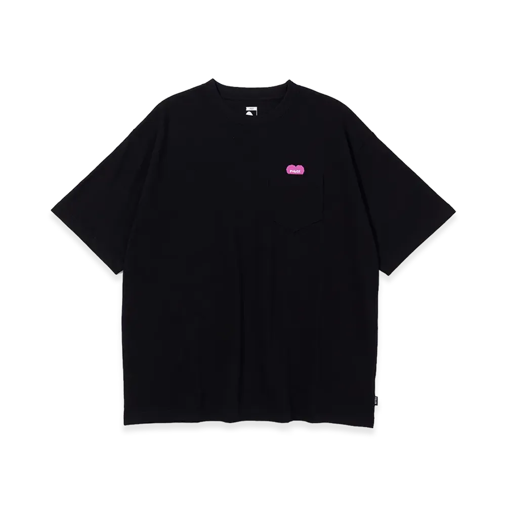 POLeR Furry Heart Relax Fit Pocket Tee "Black"