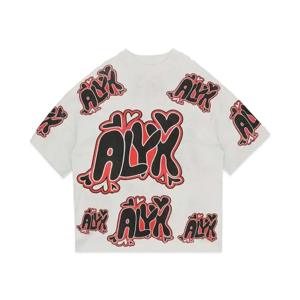 1017 ALYX 9SM Oversized Needle Punch Graphic Tee "Tan"