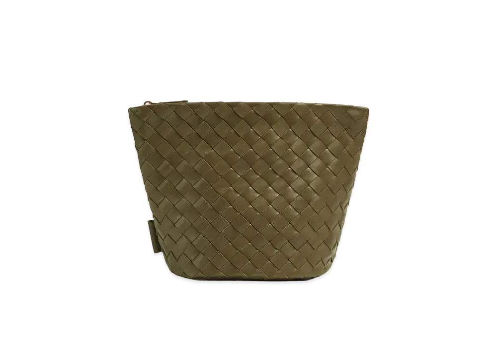 Bottega Veneta Intrecciato Medium Bucket Pouch "Mud"