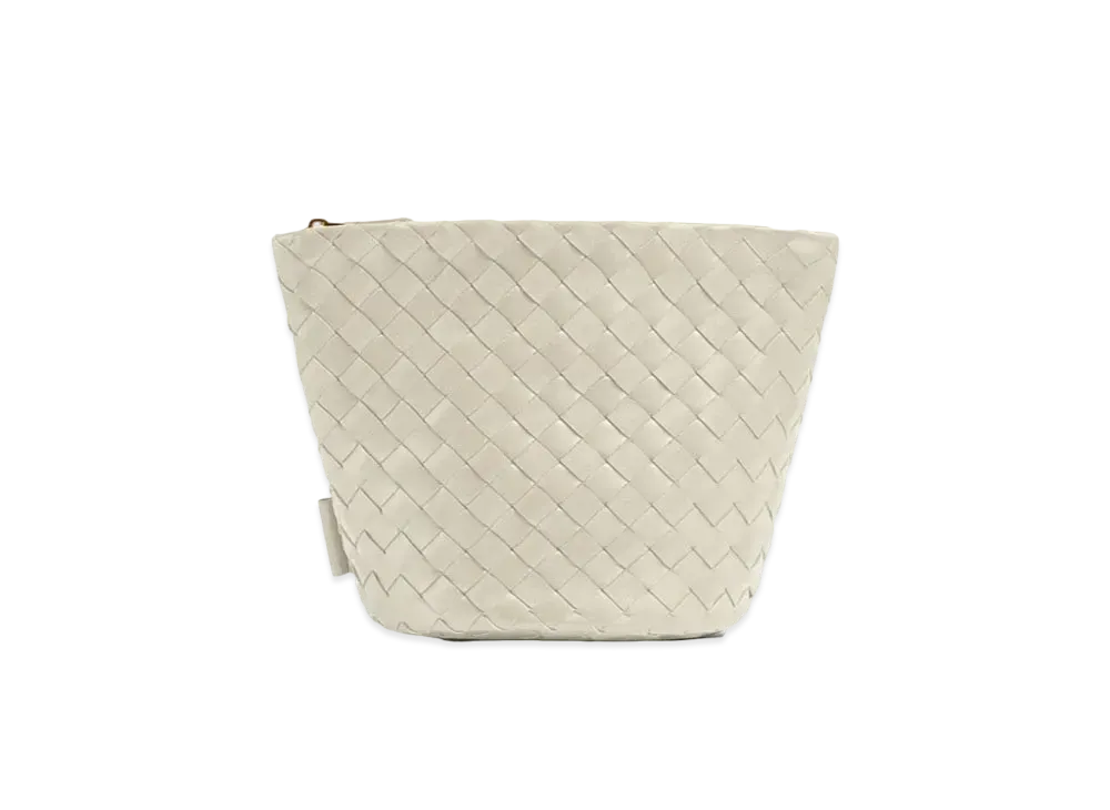 Bottega Veneta Intrecciato Medium Bucket Pouch "Plaster"