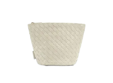 Bottega Veneta Intrecciato Medium Bucket Pouch "Plaster"