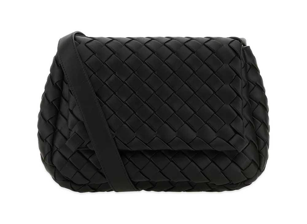 Bottega Veneta Leather Small Cobble Crossbody Bag "Black"