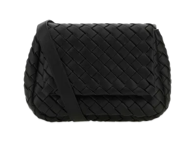 Bottega Veneta Leather Small Cobble Crossbody Bag "Black"