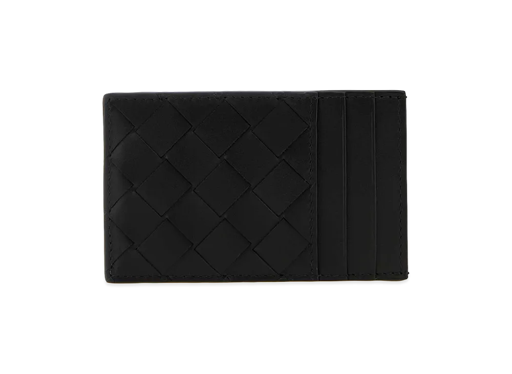 Bottega Veneta Leather Card Holder "Black"