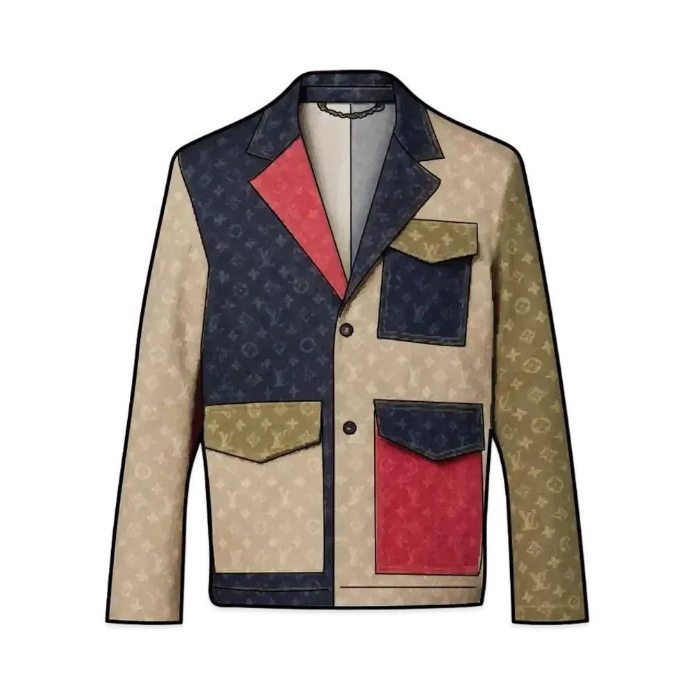 Louis Vuitton x NIGO MONOGRAM COLORBLOCK TAILRED DENIM JCKT "Multi"