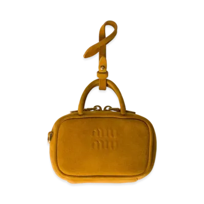 MIUMIU Beau Suede Micro-Bag "Mustard Yellow"
