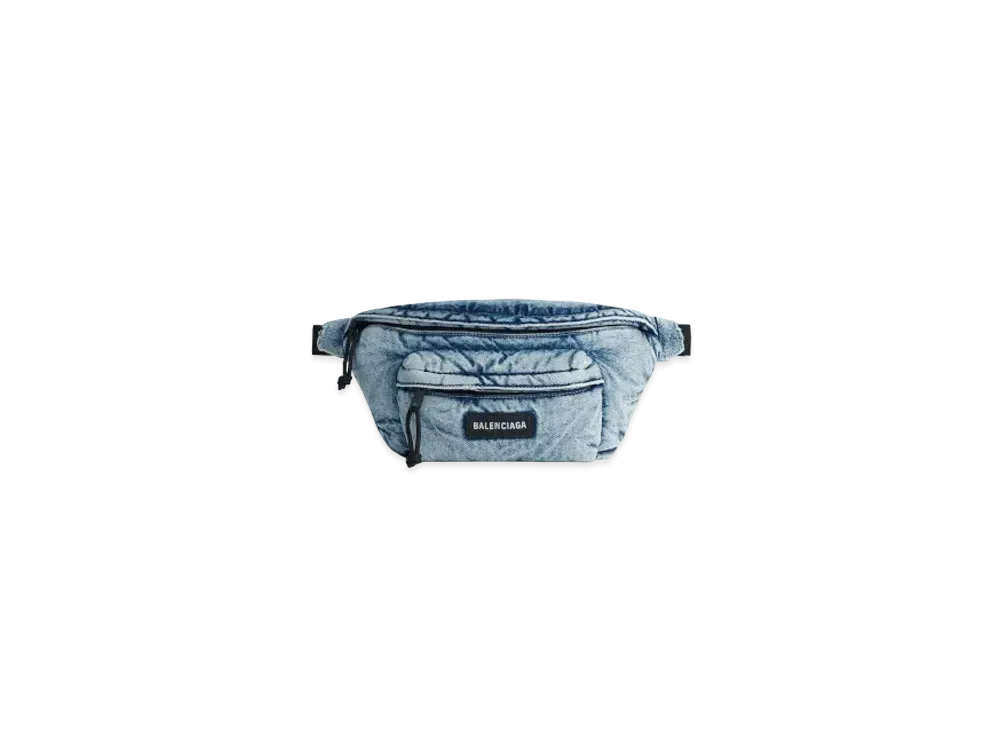 BALENCIAGA Explorer Denim Belt Bag "Faded Blue"