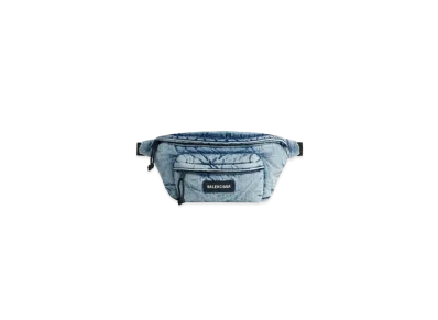 BALENCIAGA Explorer Denim Belt Bag "Faded Blue"