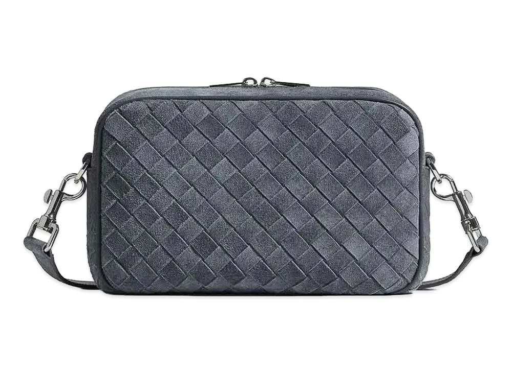 Bottega Veneta Air Force Suede Small Camera Bag Crossbody Bag "Light Blue"