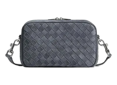 Bottega Veneta Air Force Suede Small Camera Bag Crossbody Bag "Light Blue"