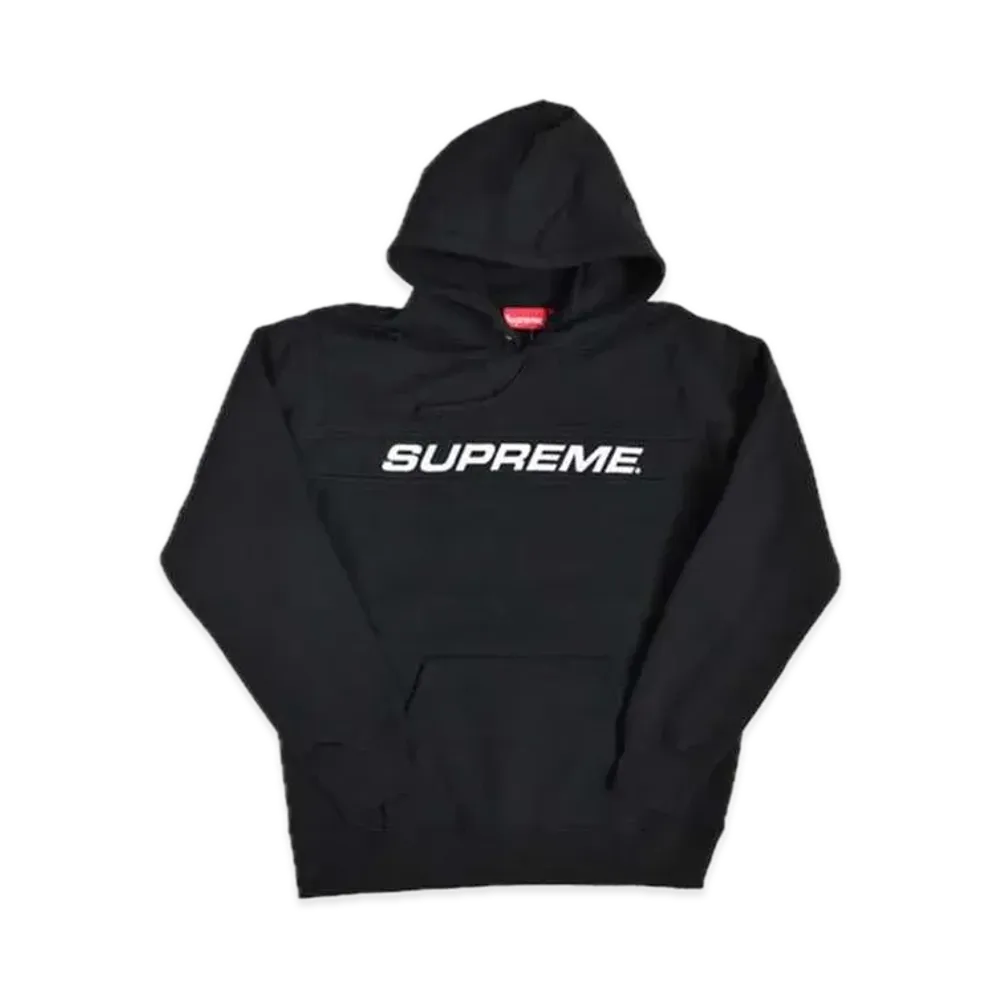 Supreme Full Stripe Hooded Sweatshirt "Black"