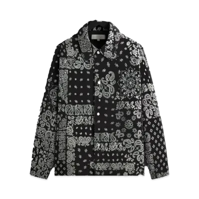 Kith Flocked Deconstructed Bandana Coaches Jacket "Black"